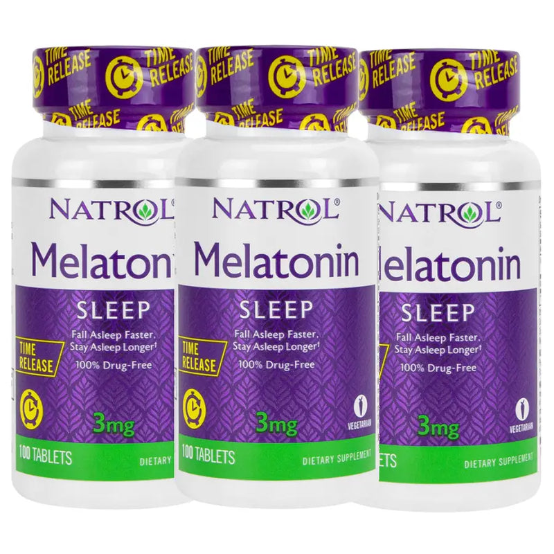 3 X Melatonina 3mg Time Release (100) - Natrol | iPUMP Suplementos