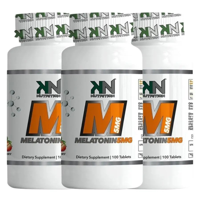 3 X Melatonina 5mg (100) Morango - KN Nutrition | iPUMP Suplementos