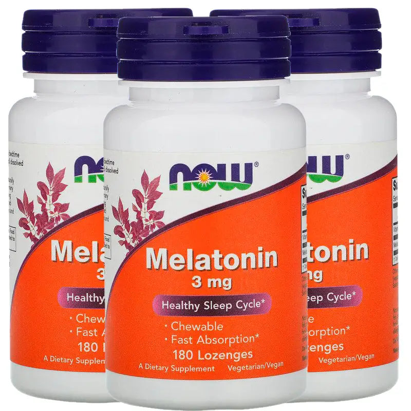 3 X Melatonina Mastigável 3mg (180) - Now Foods | iPUMP Suplementos