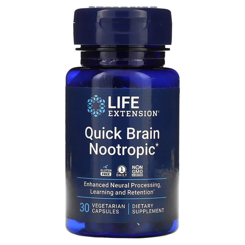 Nootrópico Quick Brain (30 Vegetarian Capsules) - Life Extension