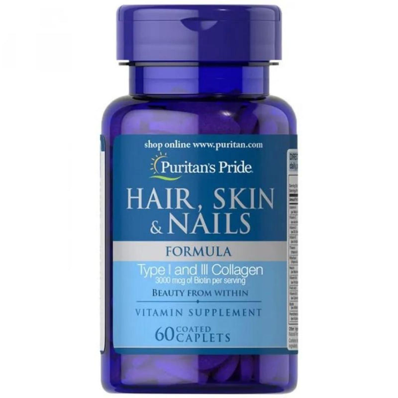 Hair Skin & Nails 3000mcg (60 Capsulas) - Puritan's Pride