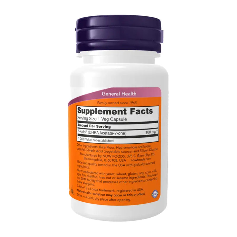 7-Keto DH3EA 100mg (60) - Now Foods