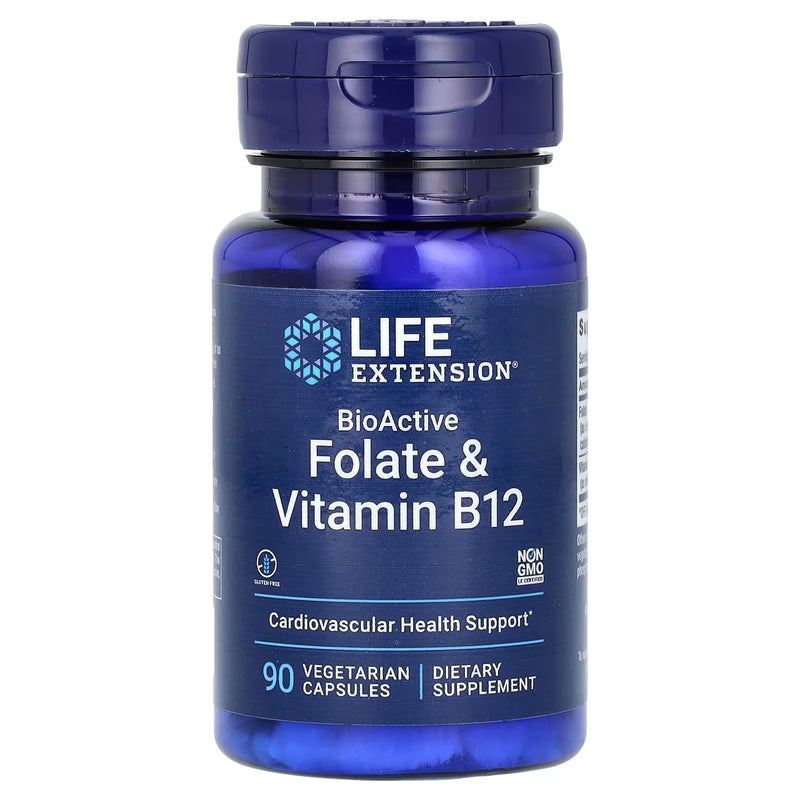 Bioactive Folate Vitamin B12 (90 Vegetarian Capsules) - Life Extension