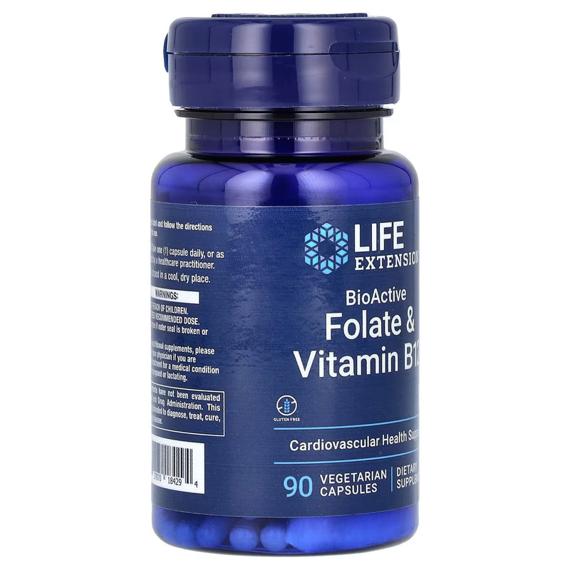 Bioactive Folate Vitamin B12 (90 Vegetarian Capsules) - Life Extension