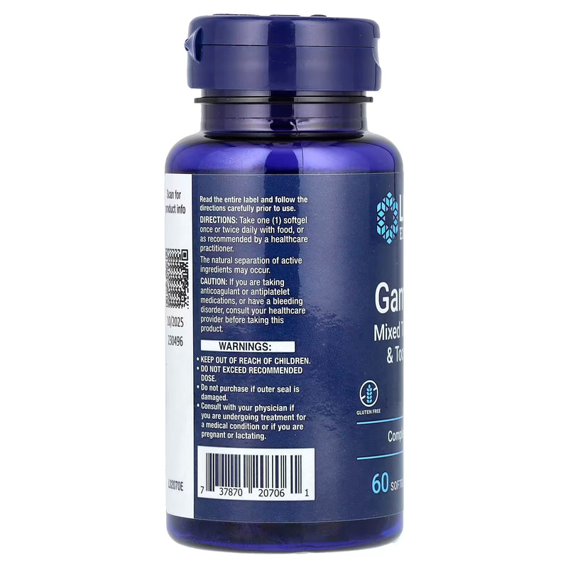 Gama E Tocoferóis Mistos e Tocotrienóis, (60 Softgels) - Life Extension