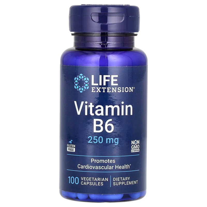 Vitamin B6 250mg (100 Vegetarian Capsules) - Life Extension