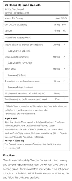 Muscletech Test HD Tabela Nutricional | iPUMP Suplementos