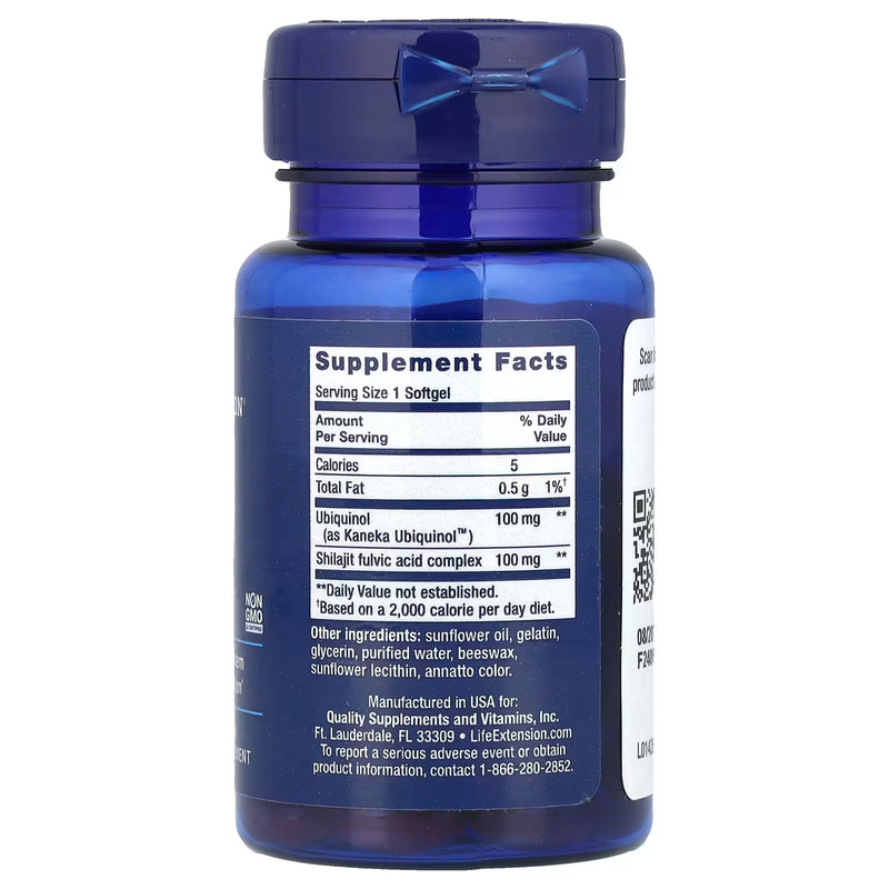 Super Ubiquinol CoQ10 100mg Enhanced Mitochondrial (60 Softgels) - Life Extension