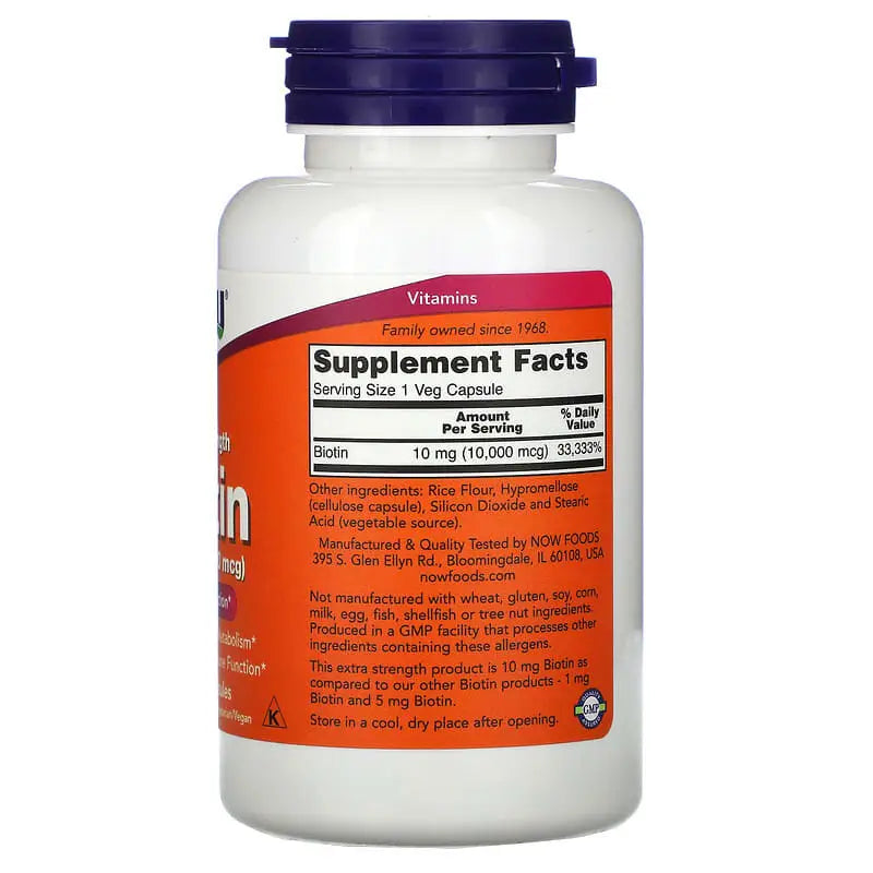 Biotina 10000mcg (120) - Now Foods