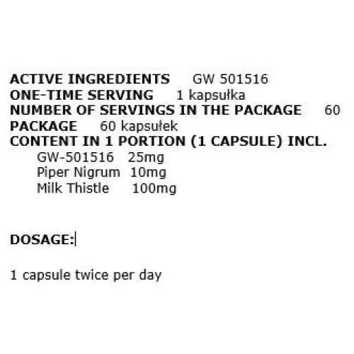 Cardarine 25mg GW-501516 (90) - Animal Factory