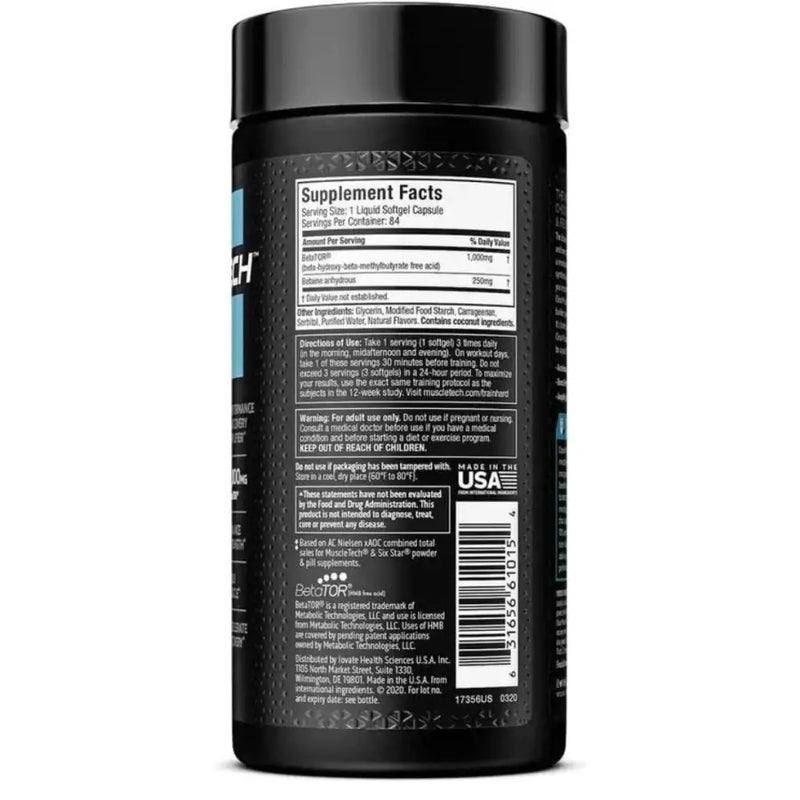 Clear Muscle 1000mg HMB (84) - Muscletech | IPUMP Suplementos Rótulo