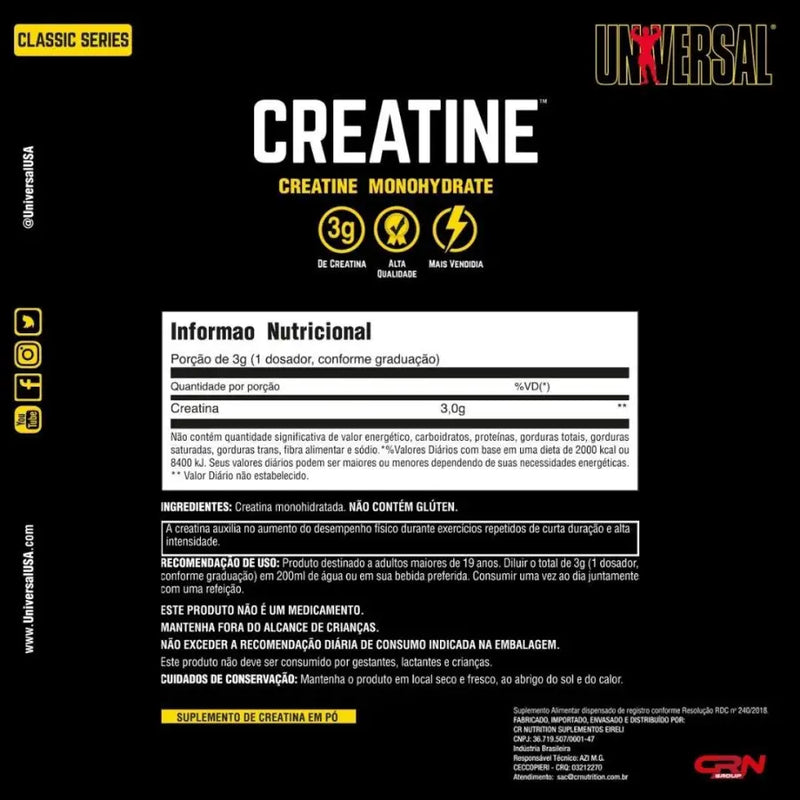 Creatina Monohidratada (200g) - Universal Nutrition - iPUMP Suplementos