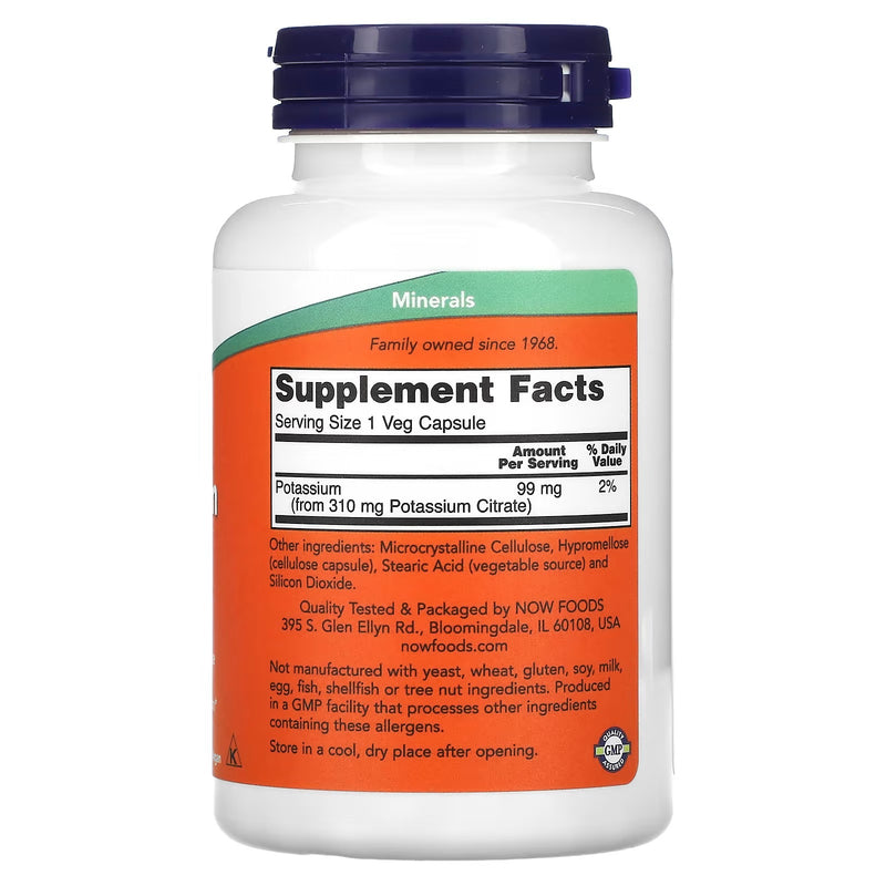 Potassium Citrate 99 mg (180 Veg Capsules) - Now Foods