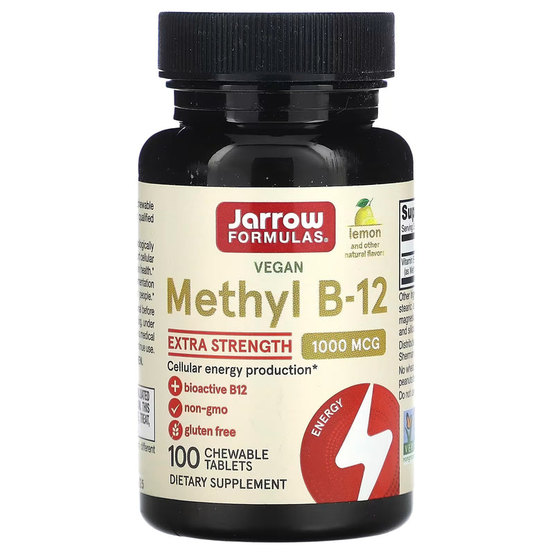 Methyl  B12 Metilcobalamina 1000mcg (100 Tablets) Limão - Jarrow