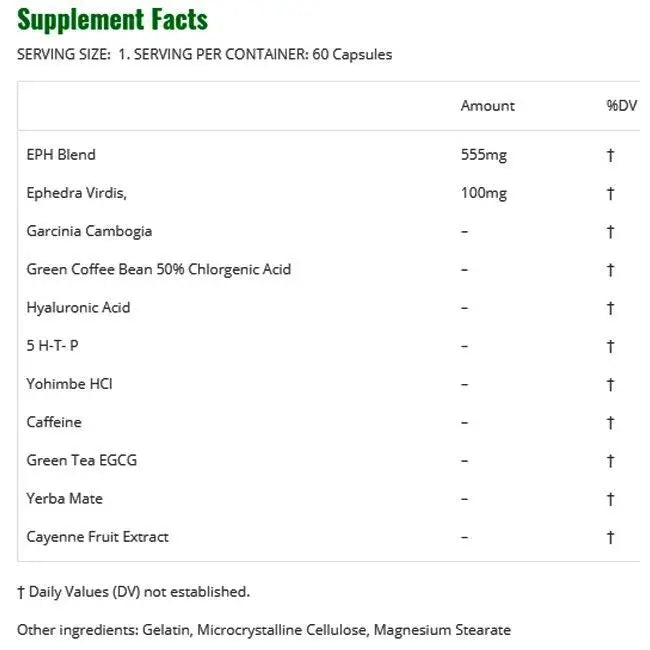 EPH 100mg (60 Caps) - KN Nutrition - iPUMP Suplementos