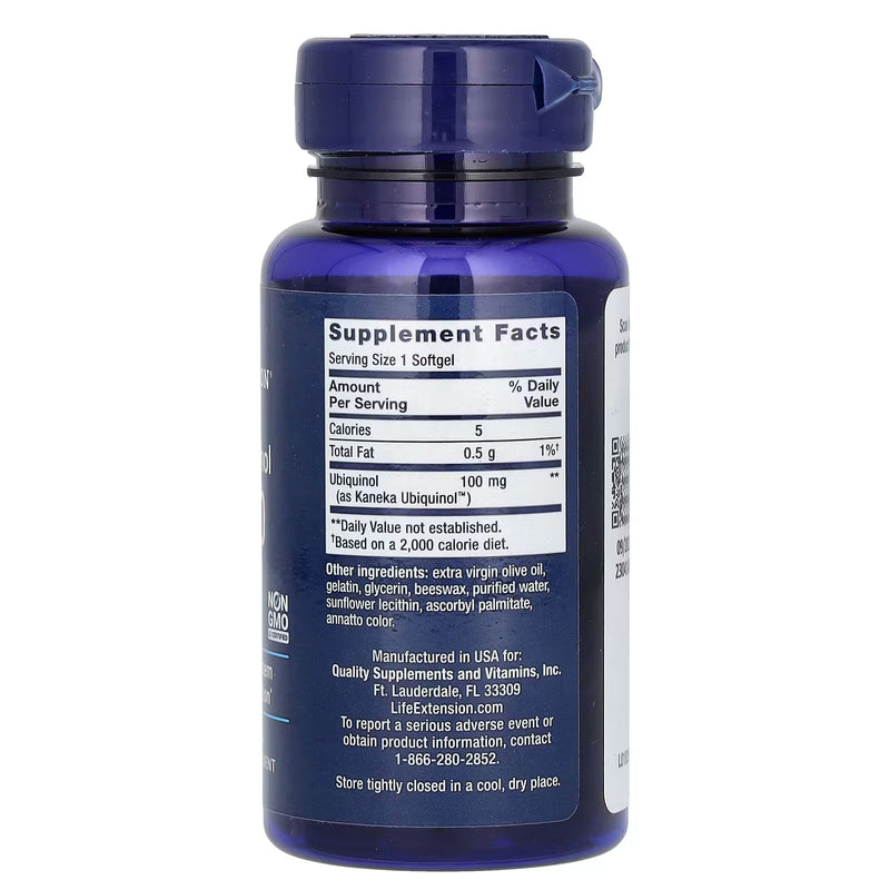 Super Ubiquinol CoQ10 100 mg (60 Softgels) - Life Extension