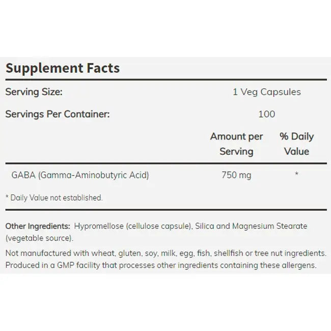 Gaba 750mg (100) - Now Foods