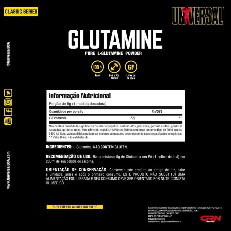 Glutamina (600g) - Universal Nutrition - iPUMP Suplementos