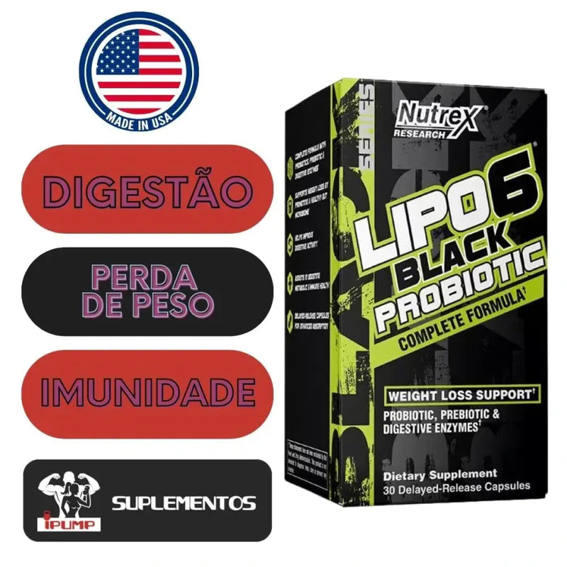 Lipo-6 Black Probiotic - Nutrex | iPUMP Suplementos Benefícios