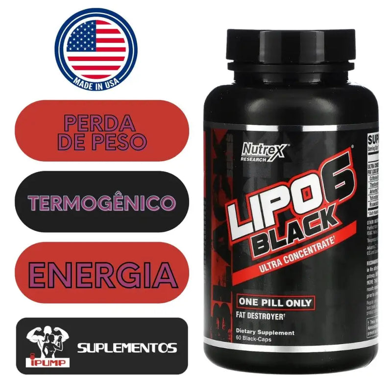 Lipo 6 Black UC (60 Caps) - Nutrex Research - iPUMP Suplementos