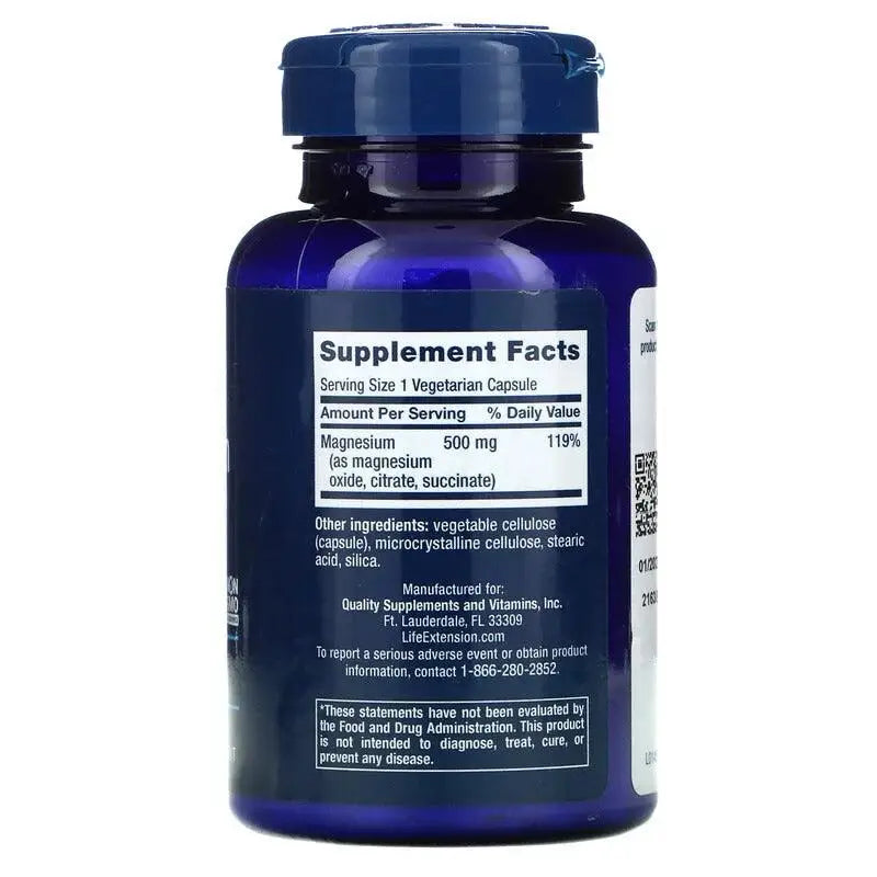 Magnésio 500mg (100 Caps) - Life Extension - iPUMP Suplementos