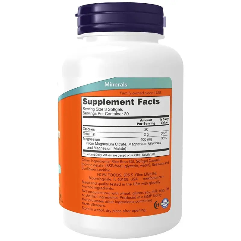 Magnesium Citrate 400mg (90) - Now Foods