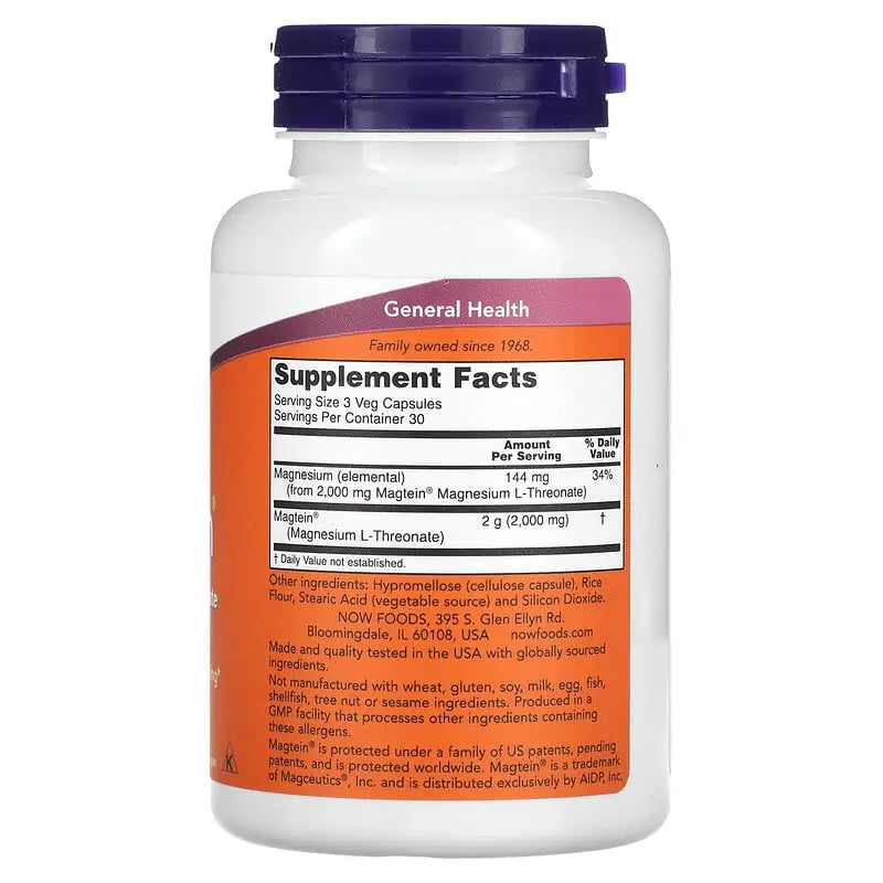 Magtein Magnésio L-Treonate (90) - Now Foods