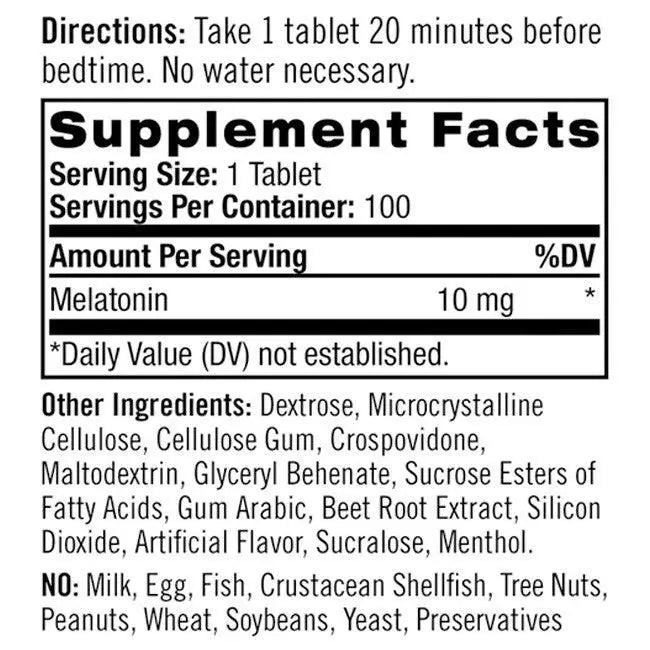 Melatonina 10mg (100 Tabs) Fast Dissolve Morango - Natrol - iPUMP Suplementos