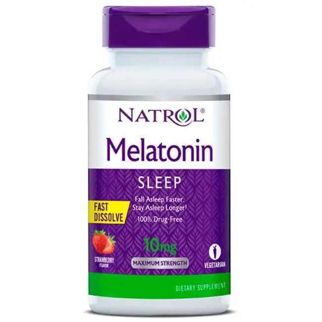 Melatonina 10mg (100 Tabs) Fast Dissolve Morango - Natrol - iPUMP Suplementos