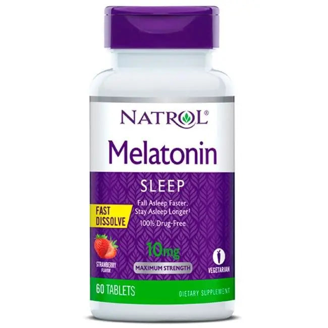 Melatonina 10mg Fast Dissolve (60 Caps) Morango - Natrol - iPUMP Suplementos