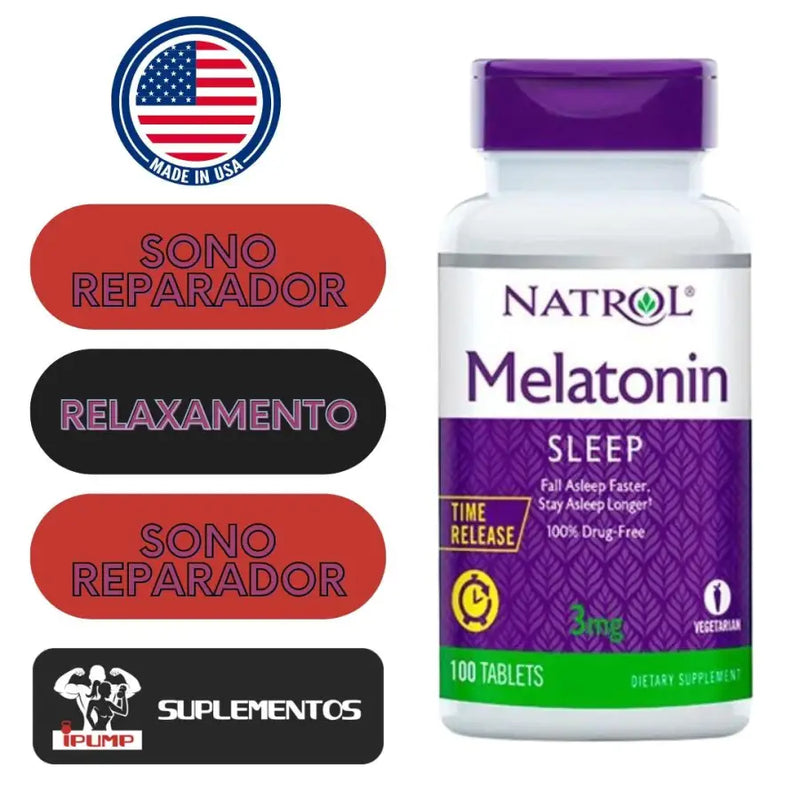 Melatonina 3mg Time Release (100 Tabs) - Natrol - iPUMP Suplementos