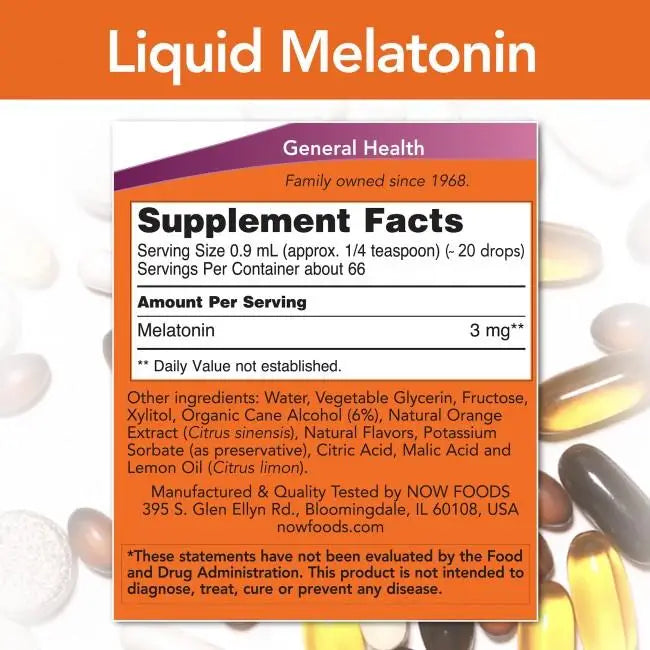 Melatonina Liquida 3mg (59ml) - Now Foods - iPUMP Suplementos