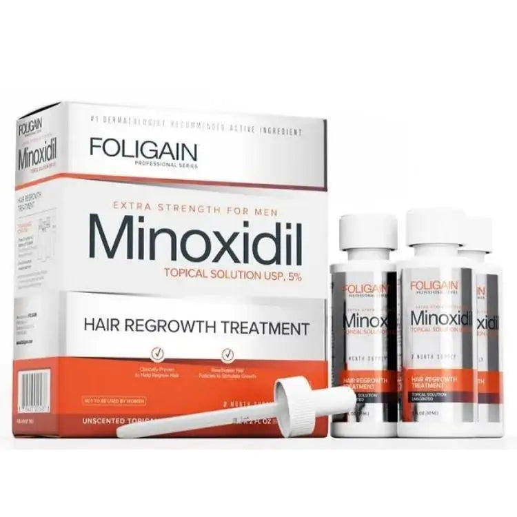 Minoxidil 5% (60ml) x 3 meses - Foligain - iPUMP Suplementos