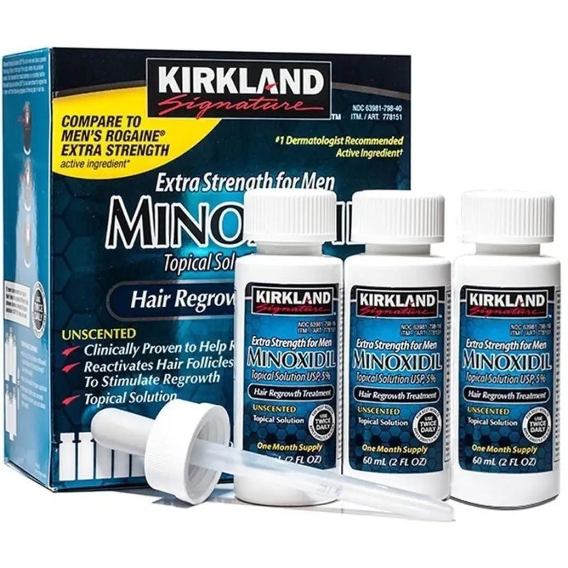 Minoxidil Kirkland 5% – Tratamento Para 3 Meses - 60ml - iPUMP Suplementos