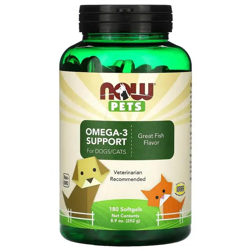 Omega-3 Support (180 softgels) - Now Pets - iPUMP Suplementos