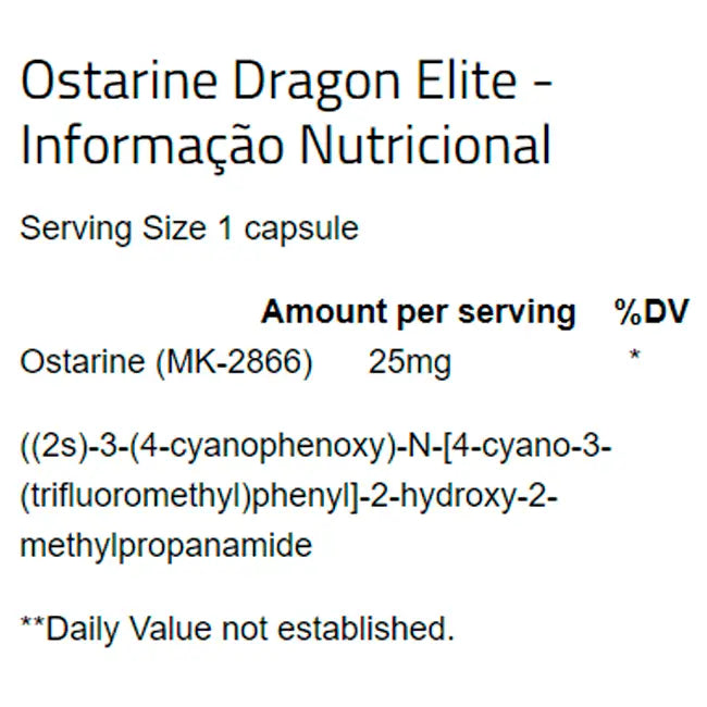 Ostarine (60 Caps) - Dragon Elite - iPUMP Suplementos