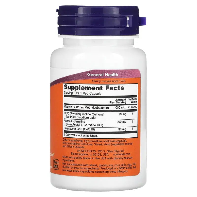 PQQ Energy 20mg (30 VCaps) - Now Foods