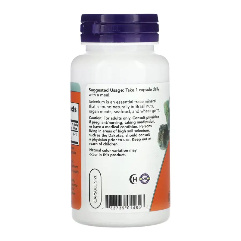 Selenium 200mcg (100 Vegetarian Capsules) - Now Foods