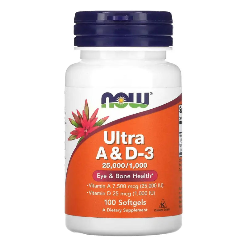 Ultra A & D-3 25,000/1,000 (100 Softgels) - Now Foods