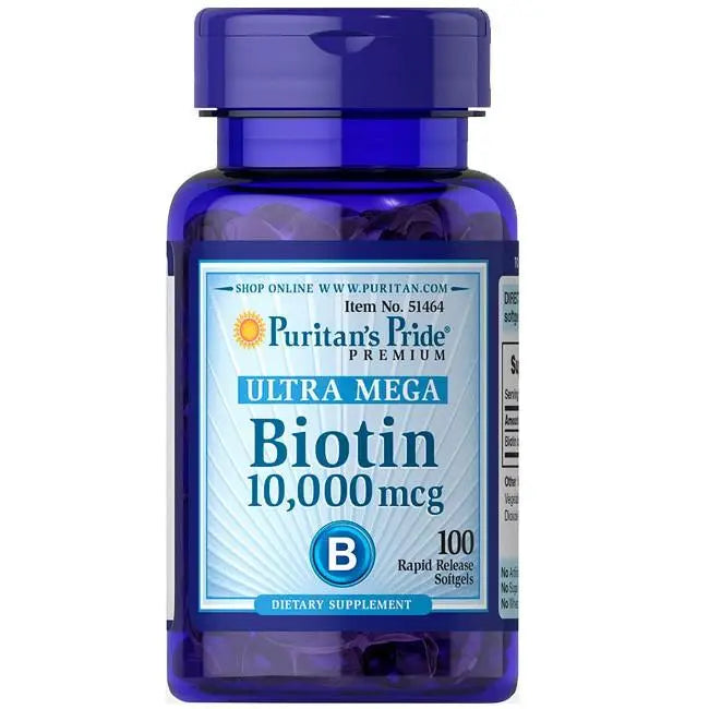 Ultra Mega Biotina 10.000mcg (100 Softs) - Puritan's Pride - iPUMP Suplementos