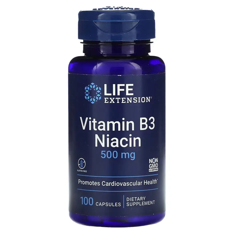 Vitamin B3 Niacin 500mg (100 Capsules) - Life Extension