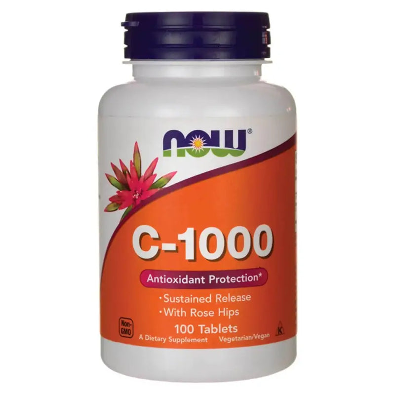 Vitamina C-1000 Rose Hips (100 Tabs) - Now Foods - iPUMP Suplementos