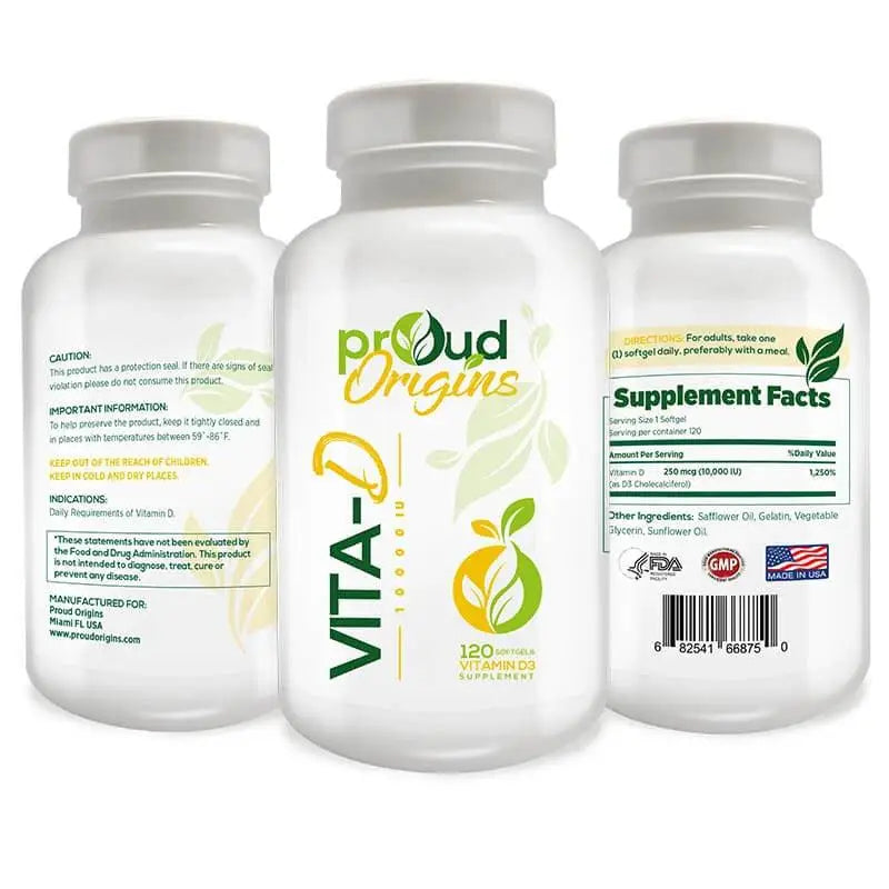 Vitamina D10.000IU (120 softgels) - Proud Origins - iPUMP Suplementos