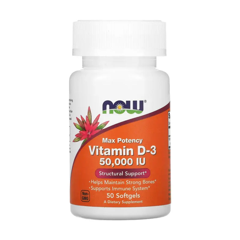 Vitamina D3 50000IU (120 Softgels) - Now Foods