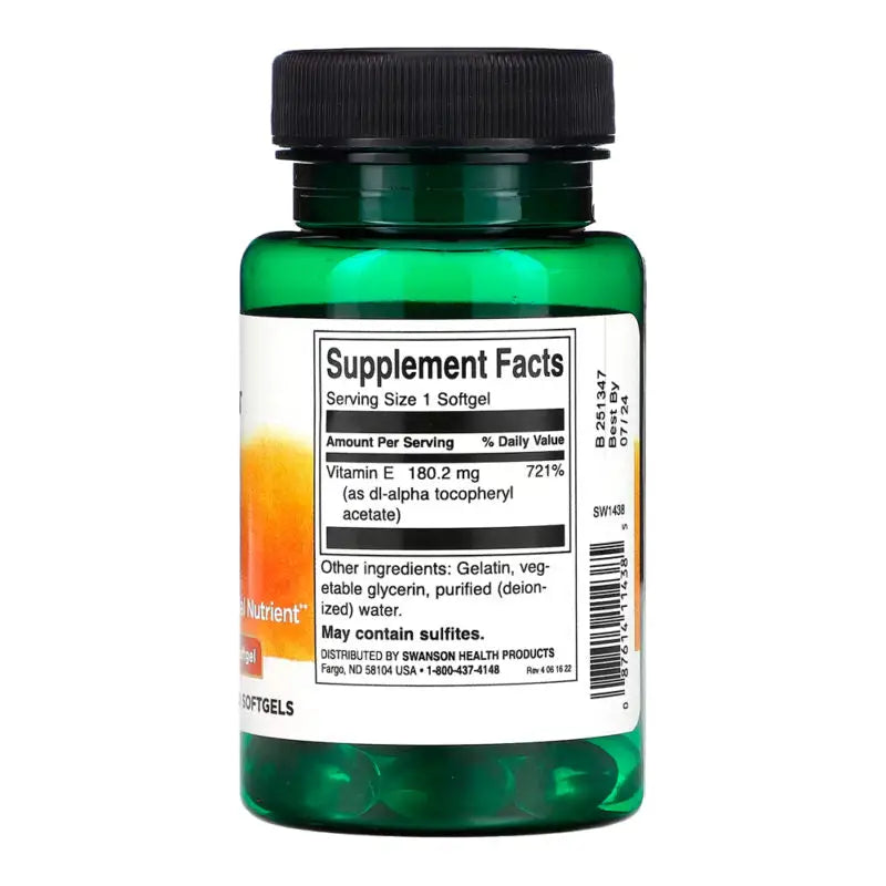 Vitamina E-400 400IU (60 Softgels) - Swanson